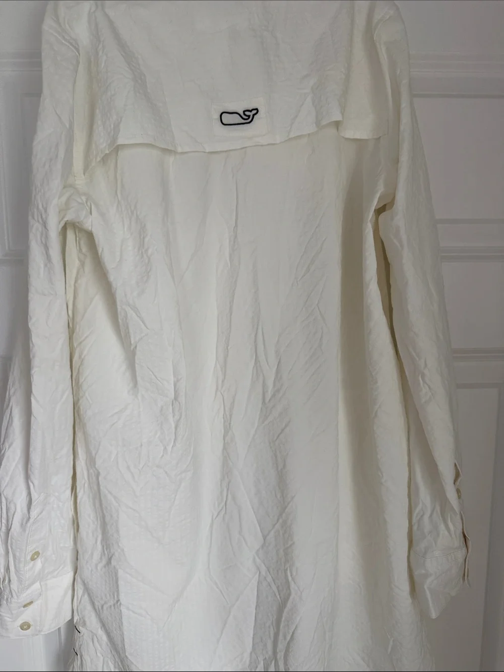 Vineyard Vines Cream Long-Sleeve Casual Button-Down Shirt/cover up or dress. - Picture 2 of 4